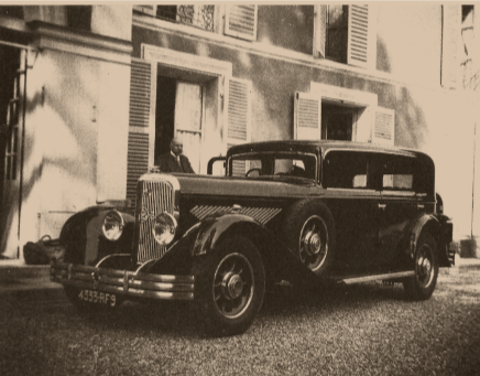 Hippolyte PANHARD et sa 8DS (X67 n°85032) au Domaine de Montceaux (Années 1930)